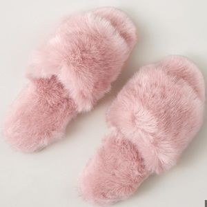 RH Teen “Kashmir Faux Fur slides”